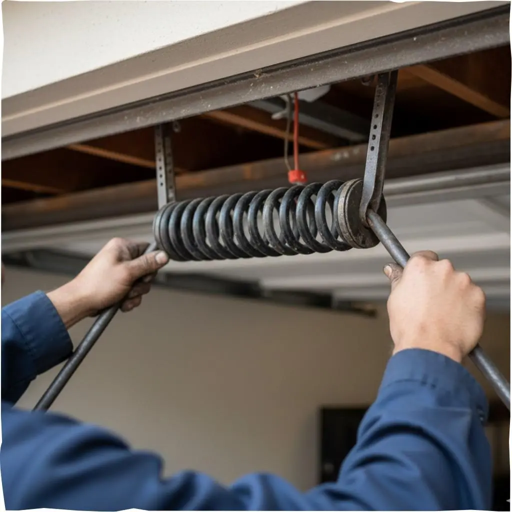 broken garage door spring repair in Riverside